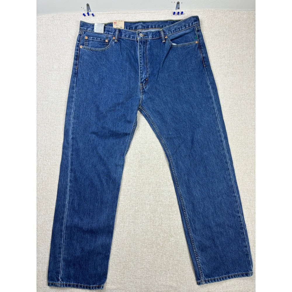 Levis 505 Regular Fit Straight Leg Mens Blue Denim Jeans 42x32 NWT 005054891